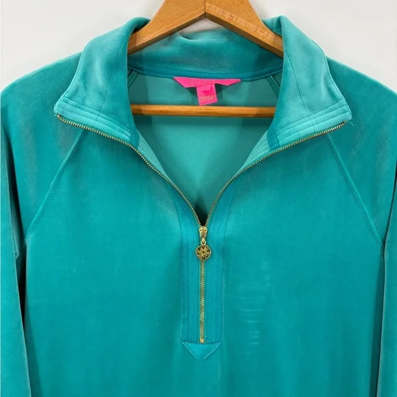 Lilly Pulitzer Skipper Velour Dress in Maldives Green Turquoise | Small - Picture 3 of 7